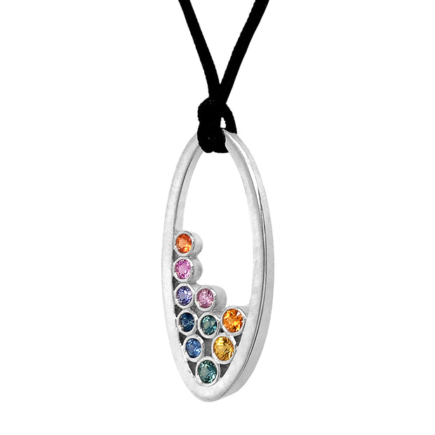 Rainbow Montana Sapphire Bubble Necklace - "In Sunlight After Rain"