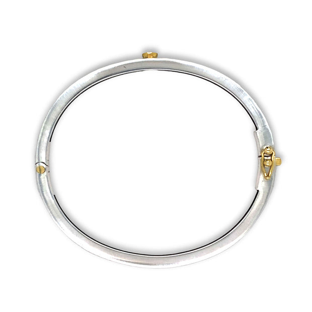 Sterling Silver & Diamond Bangle Bracelet - "Junia"