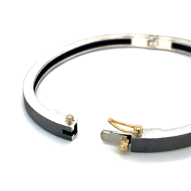 Sterling Silver & Diamond Bangle Bracelet - "Junia"