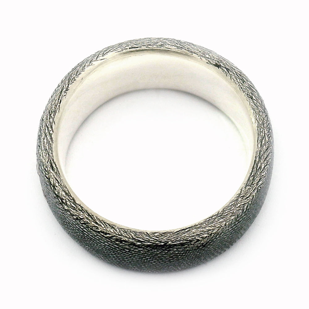 Oxidized Silver Champagne Diamond Cigar Ring "Gypsy"
