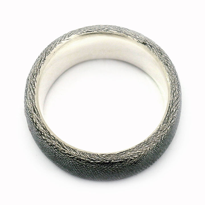 Oxidized Silver Champagne Diamond Cigar Ring "Gypsy"