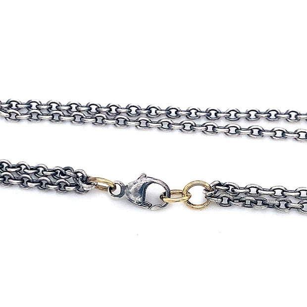 Rene Escobar Sterling Silver & 18K Yellow Gold Double-Strand Cable Chain Clasp