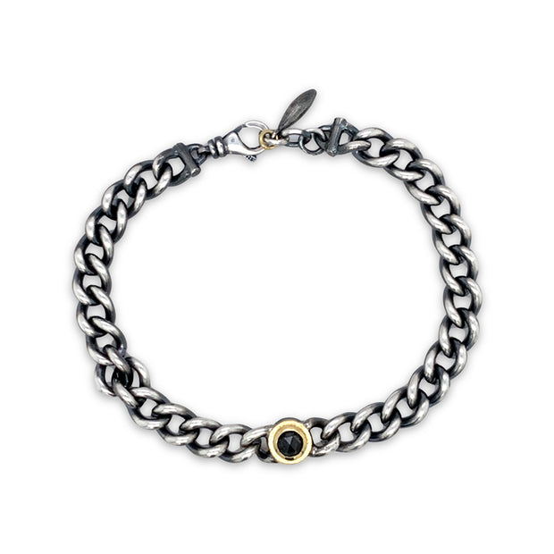 Black Rose Cut Diamond Link Bracelet - "Back in Black"