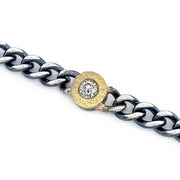 Rene Escobar Diamond, Sterling Silver, and 18K Yellow Gold Chain Bracelet Top