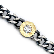 Diamond, Sterling Silver & Yellow Gold Bracelet - "Valeri"