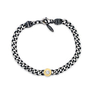 Diamond, Sterling Silver & Yellow Gold Bracelet - "Valeri"