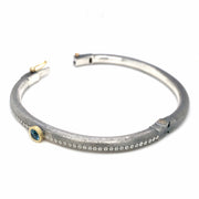 Montana Sapphire & Diamond Bangle Bracelet - "Gypsy Lux"