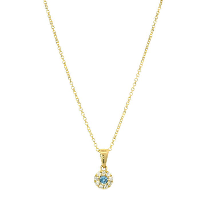 Yogo Sapphire, Diamond & Gold Pendant - "Halo"