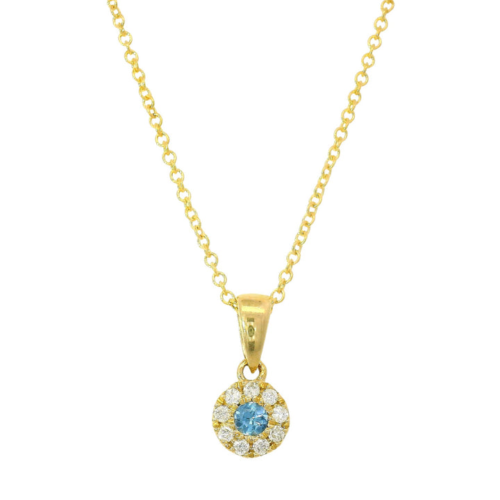Yogo Sapphire, Diamond & Gold Pendant - "Halo"