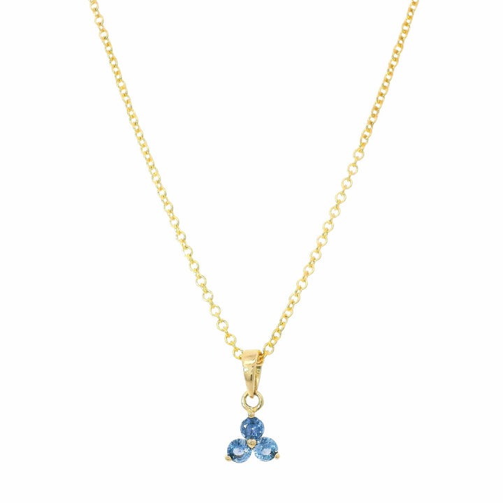 Yogo Sapphire & Gold Pendant - "Trilliant"