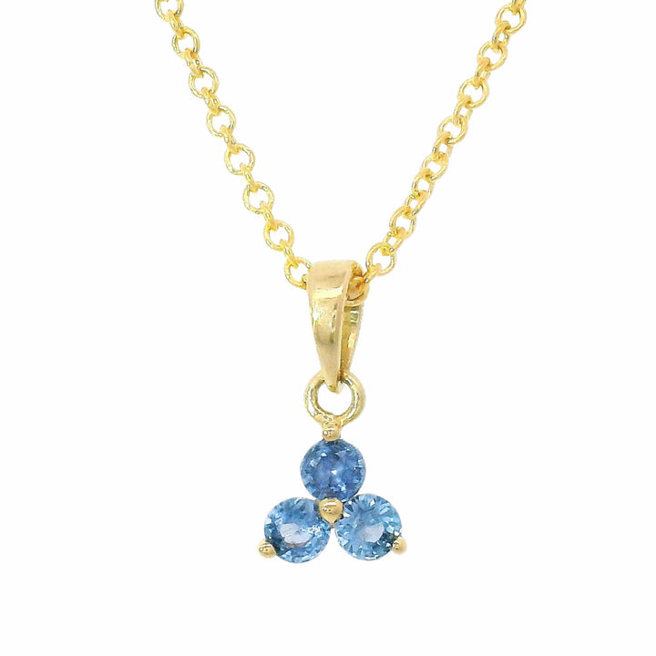 Yogo Sapphire & Gold Pendant - "Trilliant"
