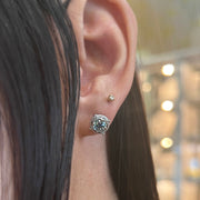 Montana Sapphire & Diamond Stud Earrings - "Circino"