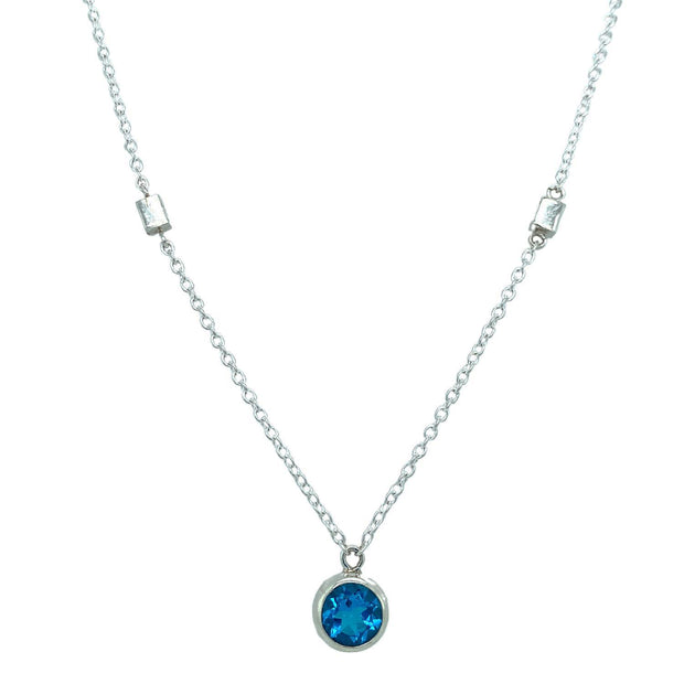 London Blue and Swiss Blue Topaz Drop Pendant Necklace in 14k Yellow Gold  by Lali - Nelson Coleman Jewelers