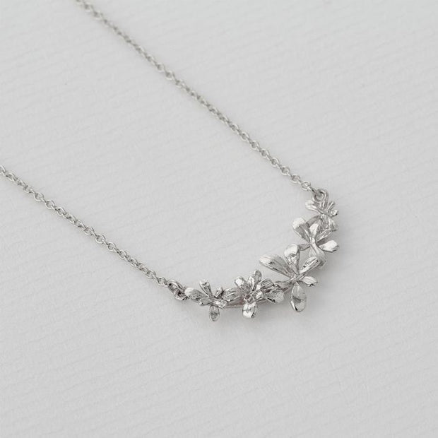 Sterling Silver Floral Necklace - "Sprouting Rosette"