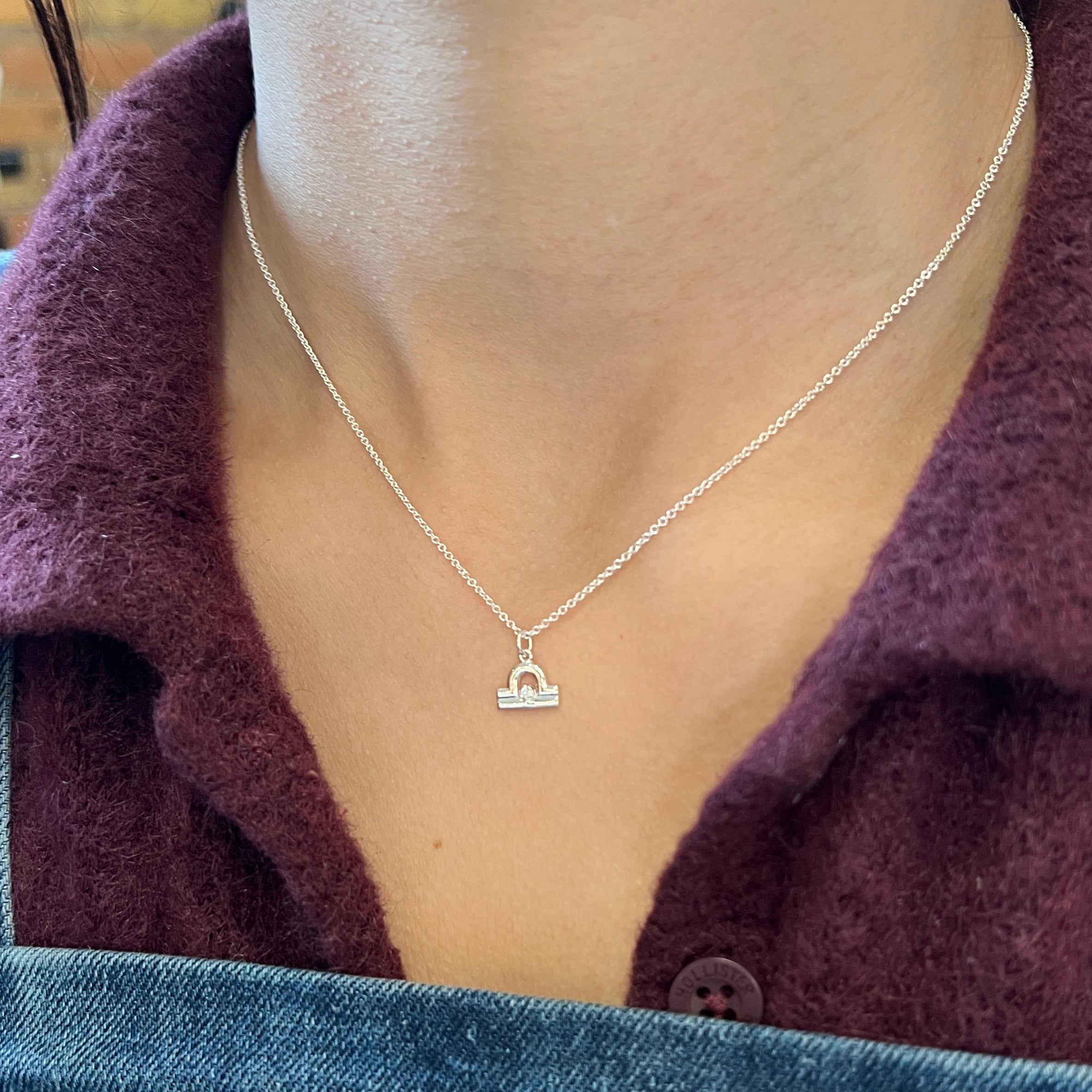 LABONHER ラ・ボナ-ル 18Kベゼル SILVER925 LB-0003 Sterling Silver & Diamond Zodiac Necklace - 