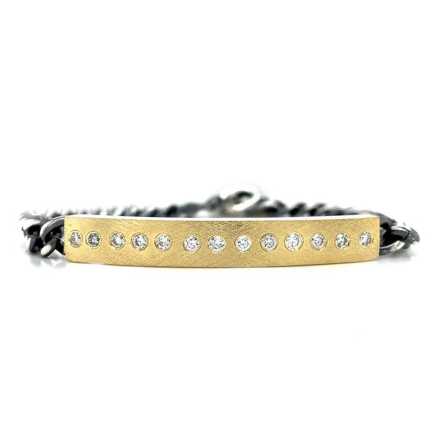 Round Classic Mens Silicon Belt Diamond Bracelet, Weight: 7.500gms at Rs  51100 in Surat