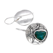 One-of-a-Kind Sterling Silver & Chrysocolla Earrings - "Hot Springs"