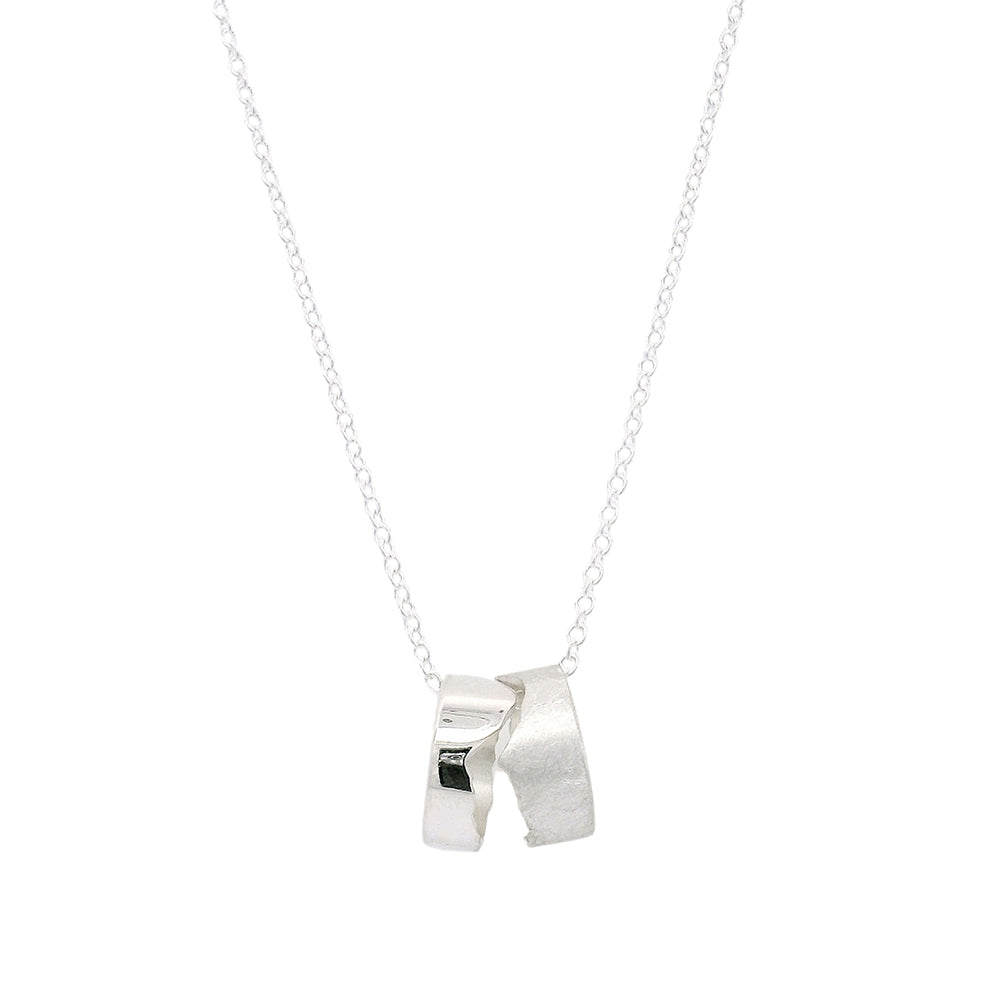 Sterling Silver Interlocking River Pendant - "Gallatin River"