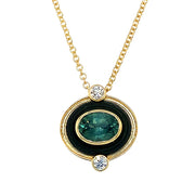 Montana Sapphire & Blackened Cobalt Chrome Necklace - "Paramount"