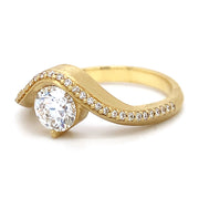Yellow Gold & Diamond Ring - "Graceful Arc"