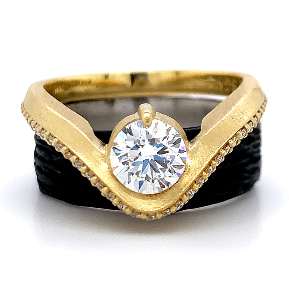 Lab Grown & Natural Diamond Ring - "Graceful Arc"