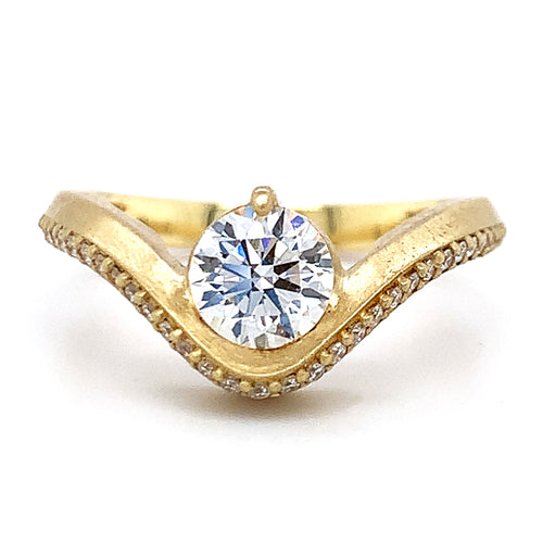 Lab Grown & Natural Diamond Ring - "Graceful Arc"