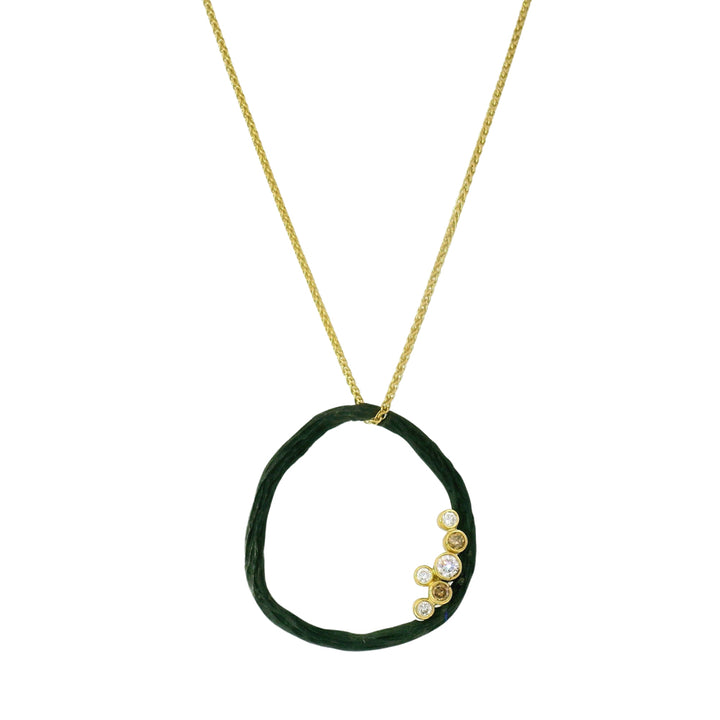 Gold & Cobalt Chrome Diamond Necklace - "Pebble Beach"