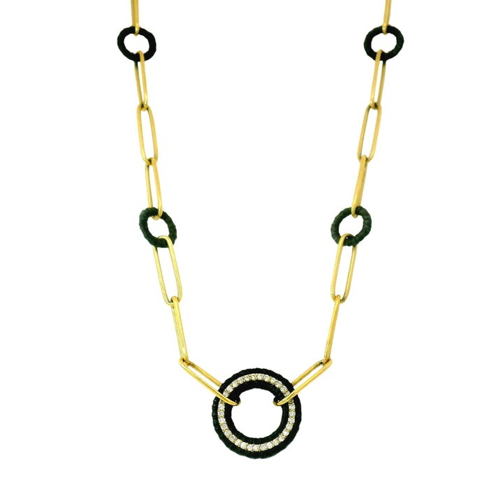 Cobalt Chrome & Diamond Necklace - "Ridge-Wheel"