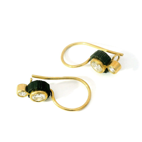 Gold Diamond Drop Earrings - "Chroma"