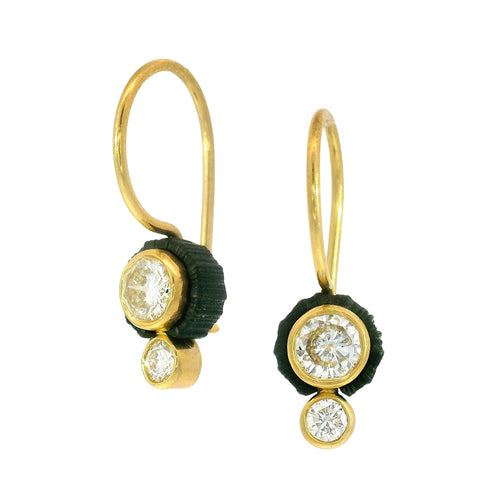 Gold Diamond Drop Earrings - "Chroma"