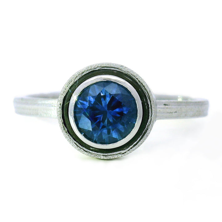 Montana Sapphire, Platinum & Cobalt Chrome Ring - "Paramount"