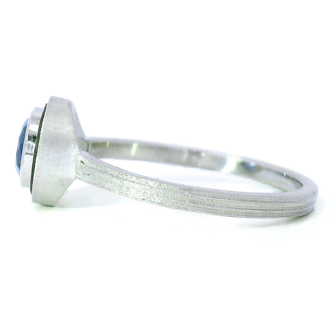 Montana Sapphire, Platinum & Cobalt Chrome Ring - "Paramount"