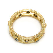 Yogo Sapphire and Diamond Yellow Gold Ring - "Pebble"