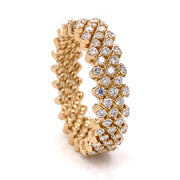 Yellow Gold Five Row Expandable Brevetto Diamond Ring