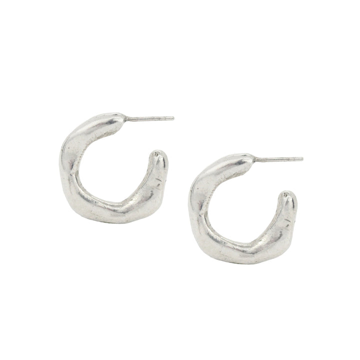 Sterling Silver Semi Hoop Earrings - "Maji"