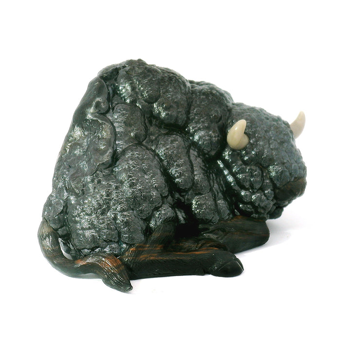 One-of-a-Kind Sculpture with Natural Hematite Specimen - "Sitting Bison"
