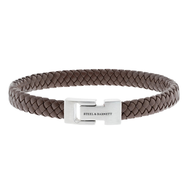 "Archie" Brown Leather Bracelet by Steel & Barnett