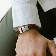 "Casual Cole" Brown Three-Strand Leather Bracelet by Steel & Barnett