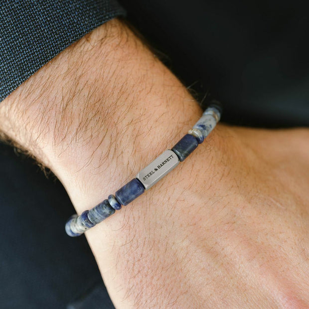 "Colourful Cal" Bracelet with Matte Sodalite Beads by Steel & Barnett