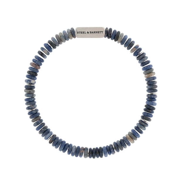 "Two Tone" Bracelet with Matte Sodalite Beads by Steel & Barnett