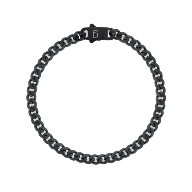 "Svelte Stephen" Matte Black-Plated Curb Link Bracelet by Steel & Barnett