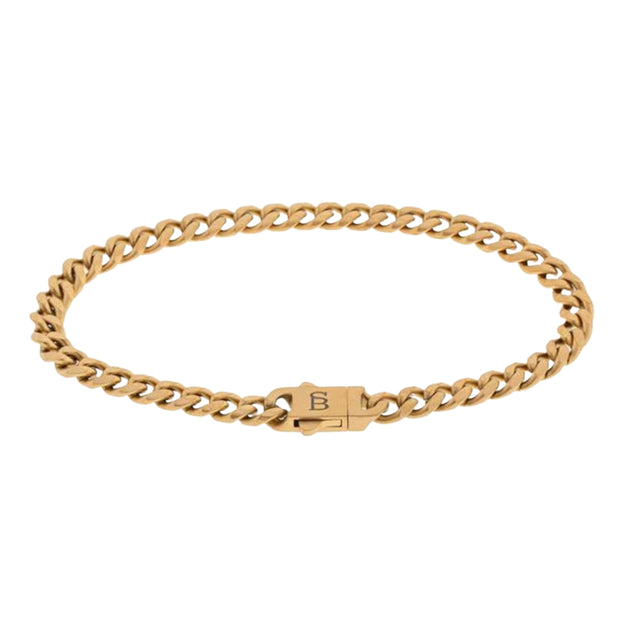 "Svelte Stephen" Matte Gold-Plated Curb Link Bracelet by Steel & Barnett