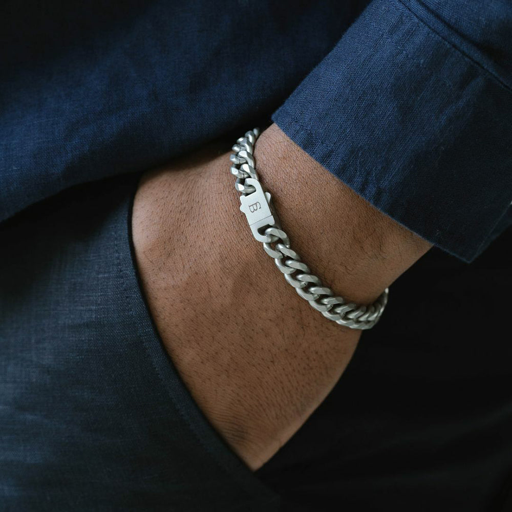 Matte Wide Curb Link Bracelet - "Valence Vic"