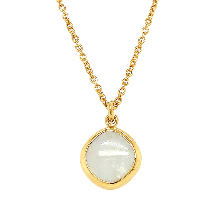 Gold Vermeil & Kite-Shaped Rainbow Moonstone Necklace