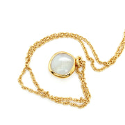 Gold Vermeil & Kite-Shaped Rainbow Moonstone Necklace