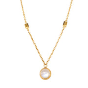 Gold Vermeil Moonstone Necklace - "Golden Array"