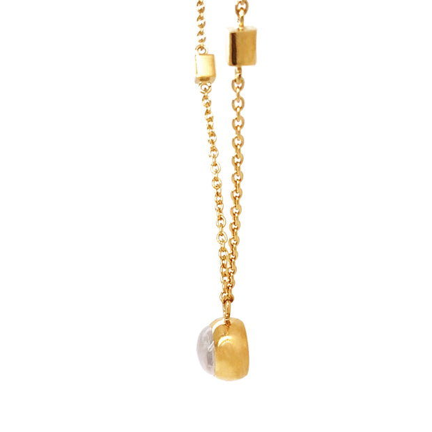 Gold Vermeil Moonstone Necklace - "Golden Array"