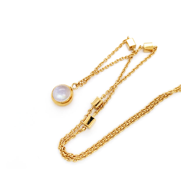 Gold Vermeil Moonstone Necklace - "Golden Array"