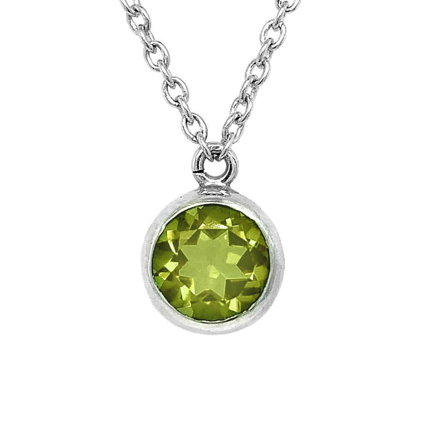 Sterling Silver Peridot Necklace - "Summer Limeade"