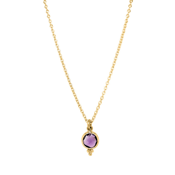 Amethyst & Gold Vermeil Necklace - "Checkerboard"